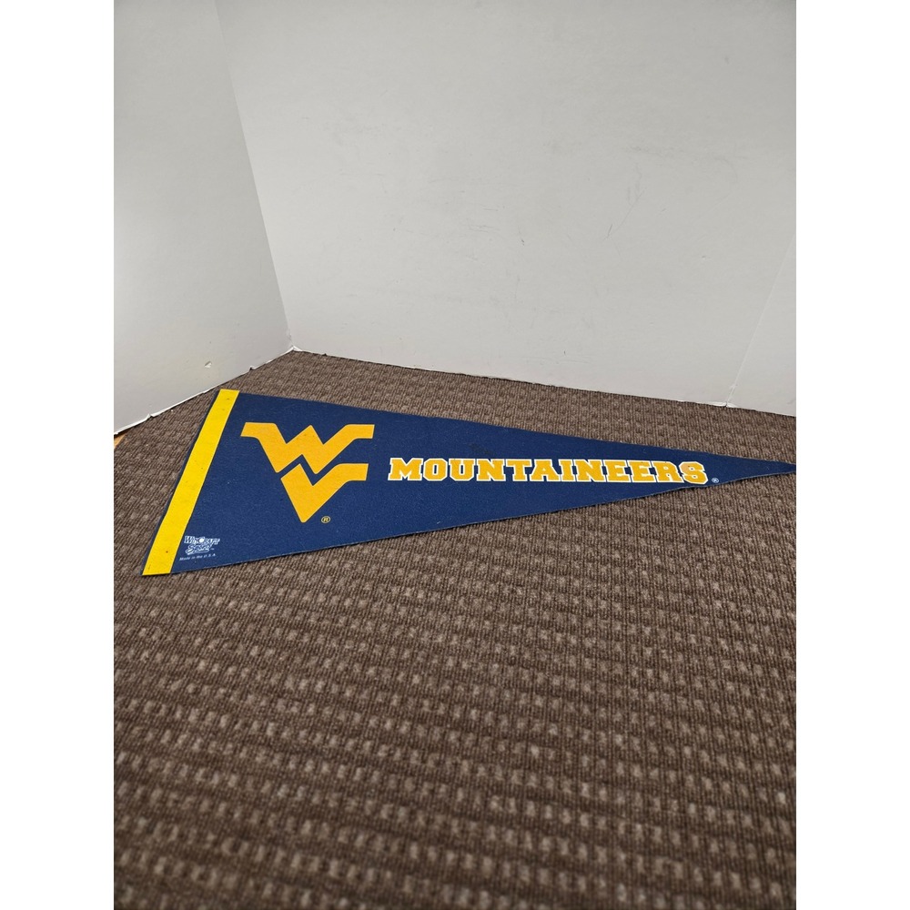 West Virginia Mountaineers Pennant WinCraft Sports WVU Navy Blue Gold 30x11.5
